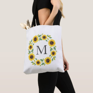 Tote Bag Main Painted Watercolor Sunflower