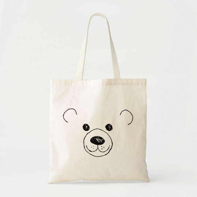 Tote Bag Main tirée très mignonne ours L'Ours le plus mou A (Devant)