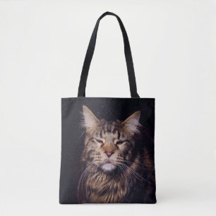 Tote Bag maine coon sur un arrière - plan noir