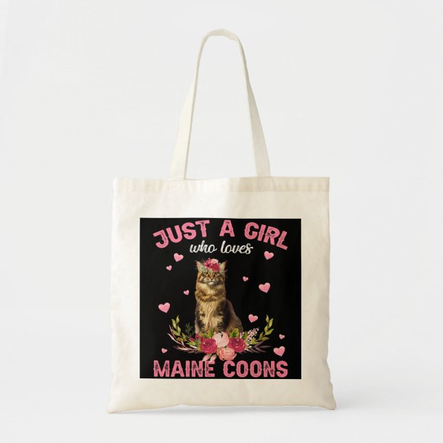 Tote Bag Maine CoonCat Lover Cadeau Juste Une Fille Qui Aim (Devant)