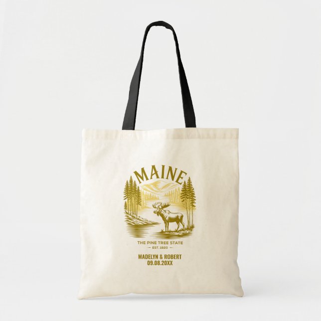 Tote Bag Maine Wedding Welcome Bag, Destination Wedding (Devant)