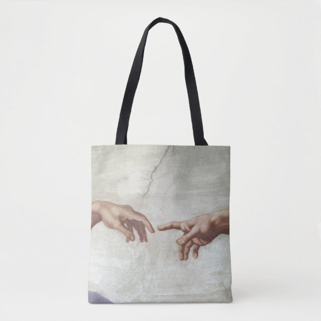 Tote Bag Mains de Dieu et d'Adam (Devant)