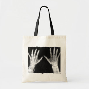 Tote Bag Mains de rayon X et bijoux squelettiques - B&W