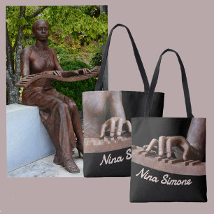 Tote Bag Mains sculptées sur le clavier du piano Bronze et