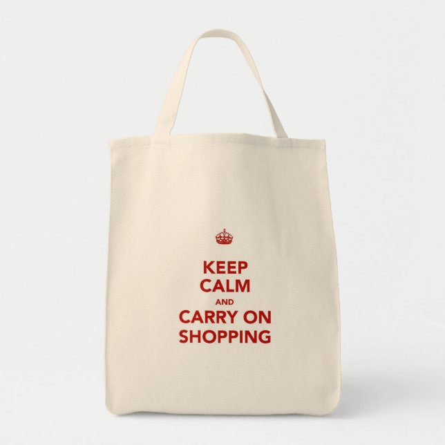 Tote Bag Maintenez calme et continuez l'achat (Devant)