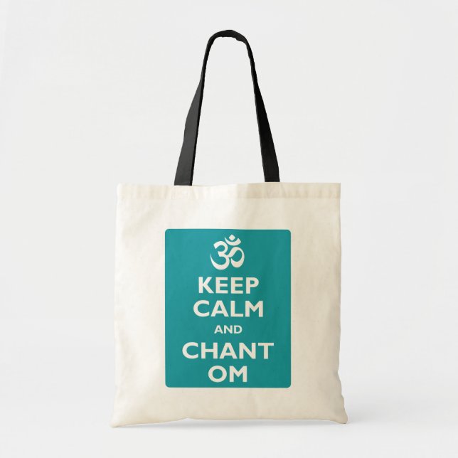 Tote Bag Maintenez calme et le chant OM (Devant)