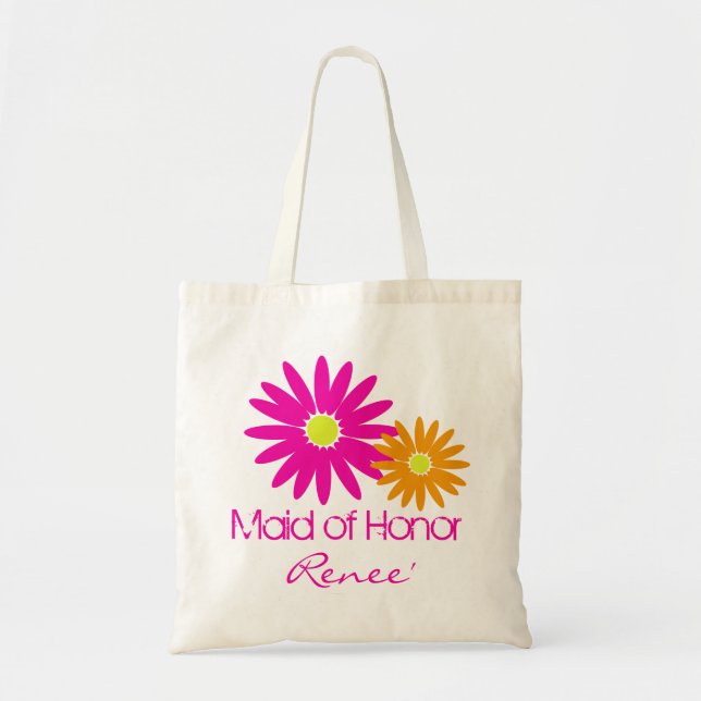 Tote Bag Maisées roses et orange (Devant)