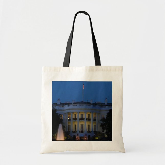 Tote Bag Maison Blanche de Noël à la nuit à Washington DC (Devant)