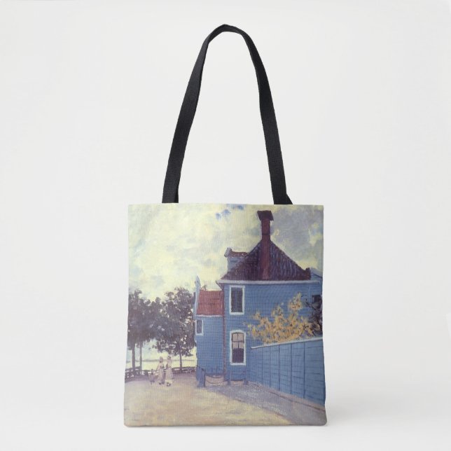 Tote Bag Maison bleue à Zaandam de Claude Monet (Devant)