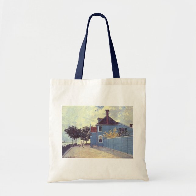 Tote Bag Maison bleue à Zaandam de Claude Monet (Devant)