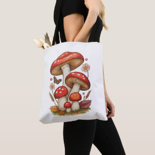 Tote Bag Maison Champignons Sublimation Goblincore