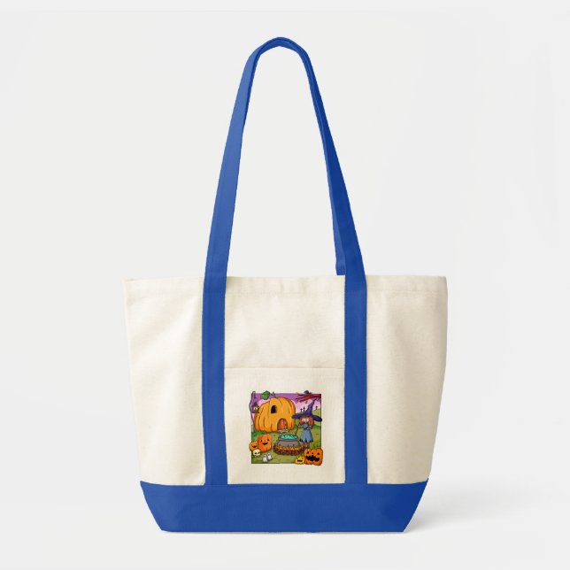 Tote Bag Maison de citrouille de sorcière d'Halloween (Devant)