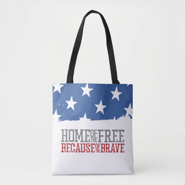 Tote Bag Maison des libres grâce aux braves drapeau américa (Devant)