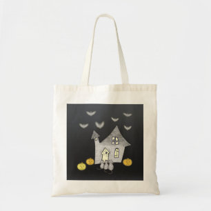 Tote Bag Maison d'Halloween, Chats noirs, Chats, Chauves-so