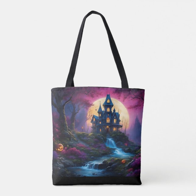 Tote Bag Maison éffrayante sur Halloween Hill (Dos)