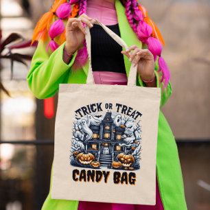 Tote Bag Maison enchantée décorée à Halloween