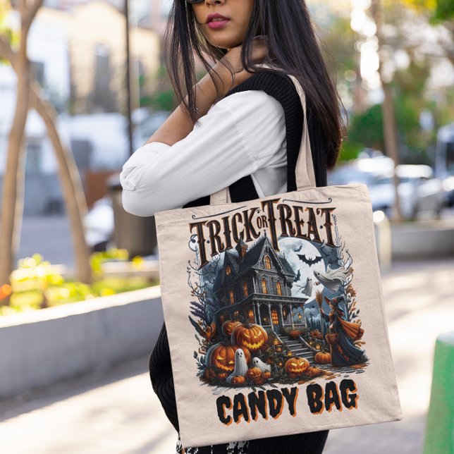 Tote Bag Maison hantée avec citrouilles pour Halloween ! (Créateur téléchargé)