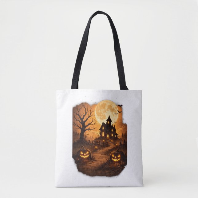Tote Bag Maison Hantée Épouvantable Halloween  (Devant)