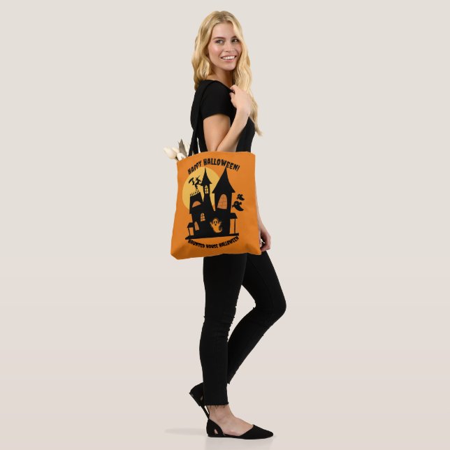 Tote Bag Maison Hantée Halloween  (Sur le modèle)