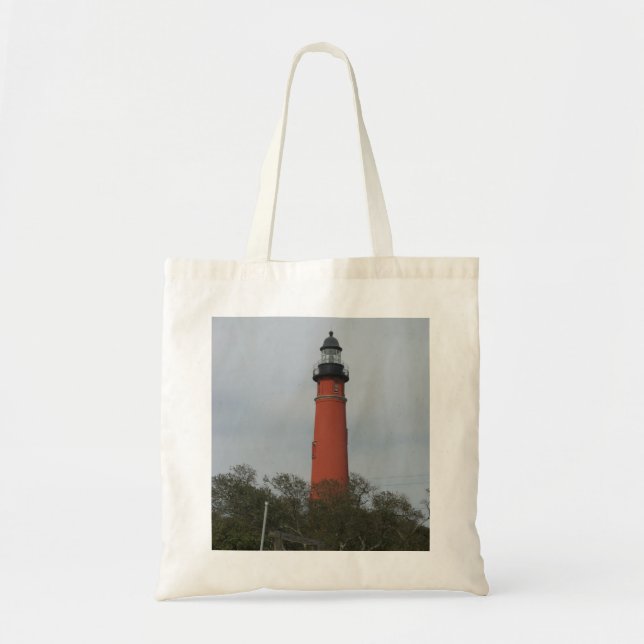 Tote Bag Maison phare Ponce au-dessus des arbres Photo (Devant)