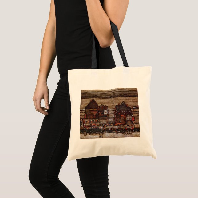 Tote Bag Maisons avec buanderie (Seeburg II) d'Egon Schiele (Devant (produit))