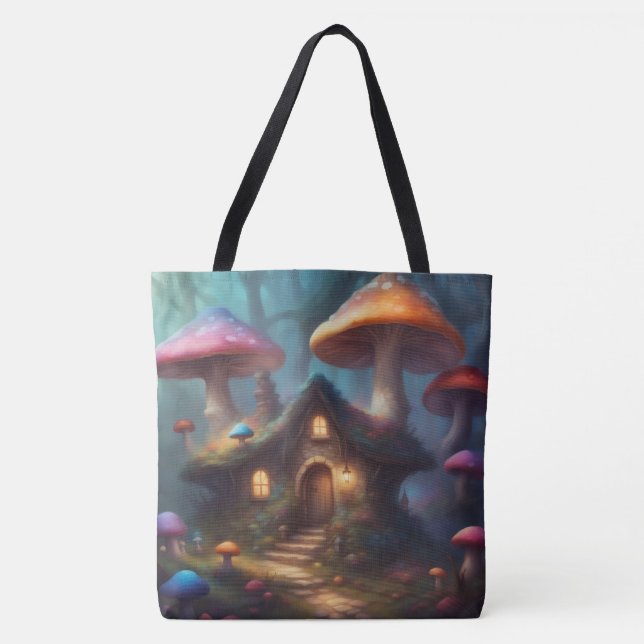 Tote Bag Maisons Champignons Fantaisistes d'Été (Devant)