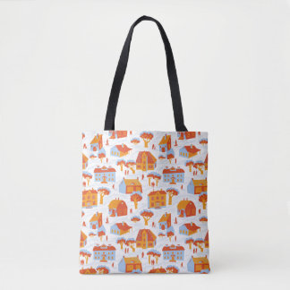 Tote Bag Maisons de ville mignonnes : Doodé Vintage