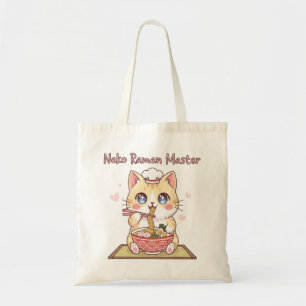 Tote Bag Maître de Ramen Neko Kawaii Cuisinier Nourriture C