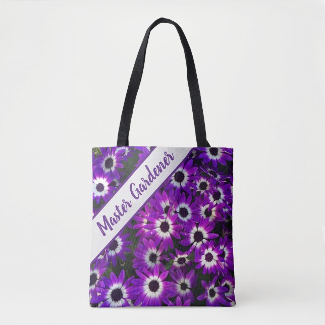 Tote Bag Maître jardinier Fleur violet brillant Vivid Flora (Devant)