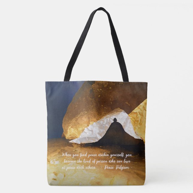 Tote Bag Maître Reiki Maître de méditation Yoga d'or noir (Devant)