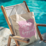 Tote Bag Make It happen Pink Brushstroke<br><div class="desc">Make it happen with pink brushstroke background</div>