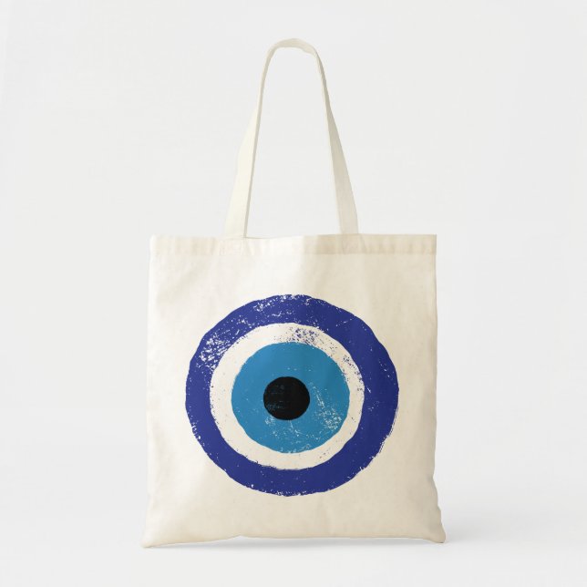 Tote Bag Mal Oeil Artiste Bleu Grec (Devant)
