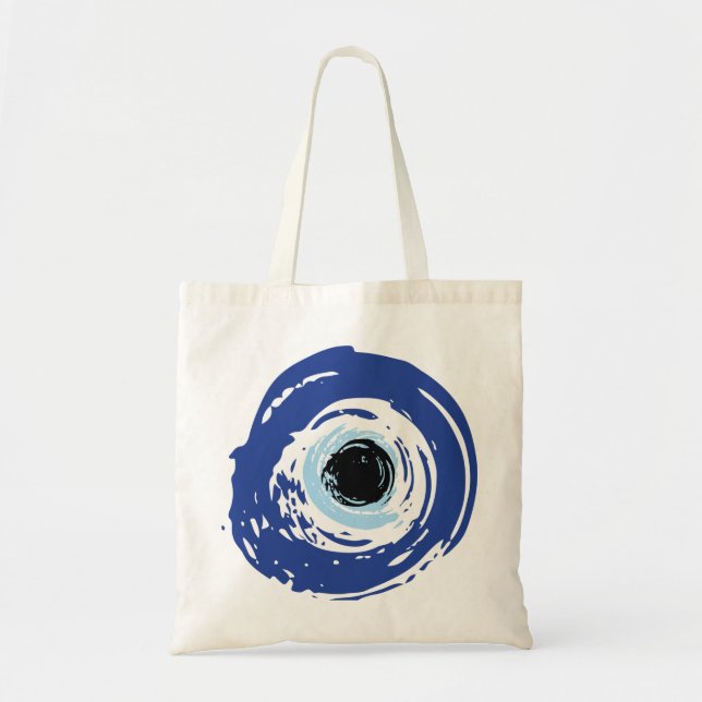 Tote Bag Mal Oeil Artiste Bleu Grec (Devant)