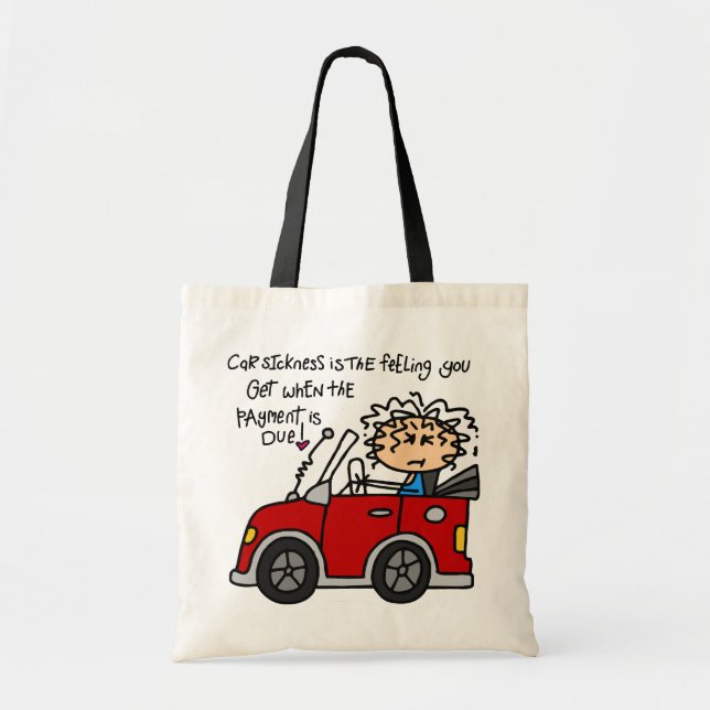 Tote Bag Maladie de voiture humoristique (Devant)
