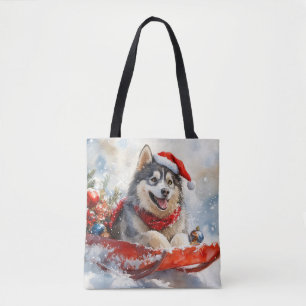 Tote Bag Malamute d'Alaska dans un traîneau Laissez tomber 