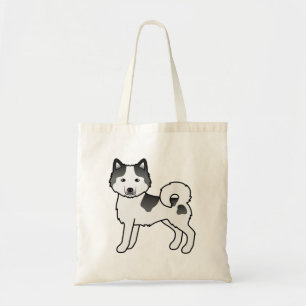 Tote Bag Malamute d'Alaska pie noir mignon chien de dessin 