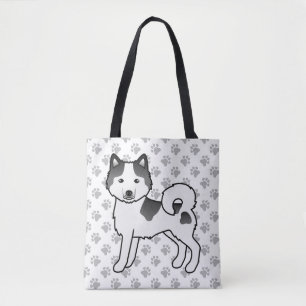 Tote Bag Malamute d'Alaska pie noir mignon chien & pattes