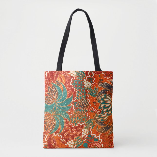 Tote Bag Malaysian Batik : Beau Motif d'art. (Devant)
