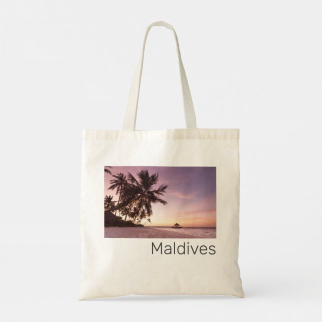 Tote Bag Maldives Ocean Indian Beach Sunset Island Souvenir (Dos)
