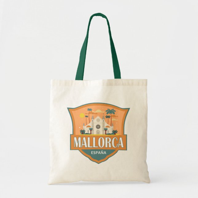Tote Bag Mallorca Espagne Insigne Rétro Voyage (Devant)