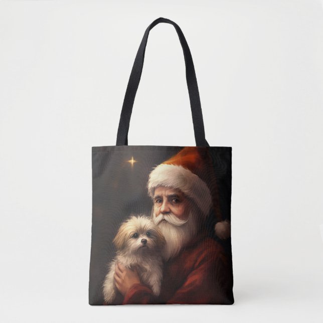Tote Bag Maltais avec Noël Festif du Père Noël (Devant)