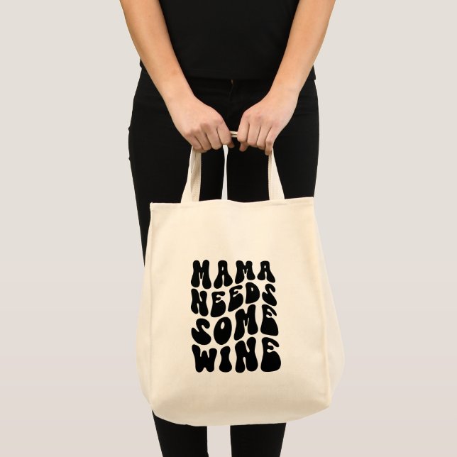 Tote Bag Mama A Besoin De Vin Drôle Thème D'Alcool (Devant (produit))