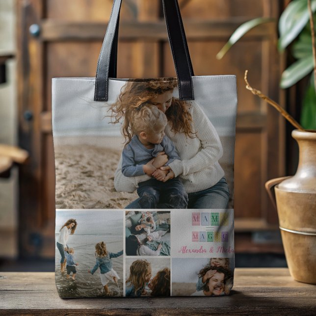 Tote Bag Mama a fait un patchwork magique de photos  (Créateur téléchargé)