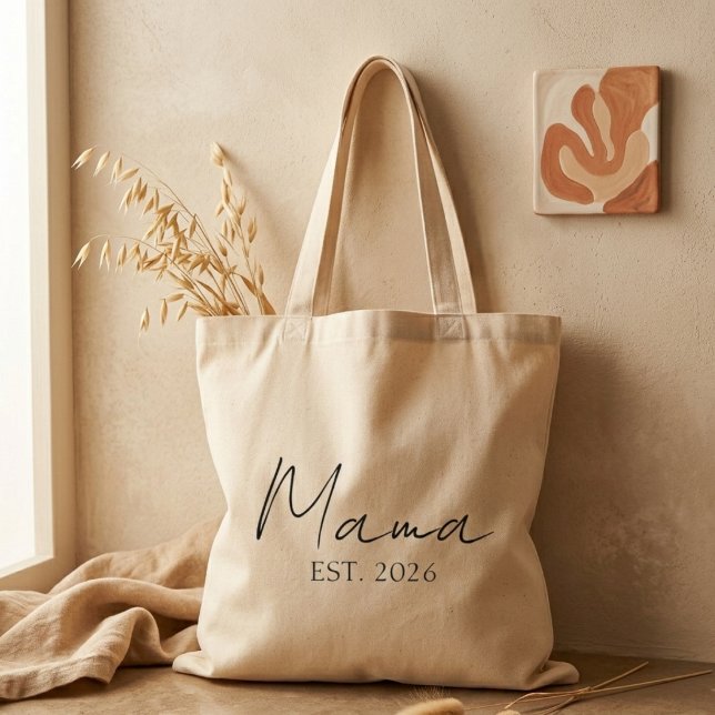 Tote Bag Mama Année de Référence Jalon de Famille Minimal (Créateur téléchargé)