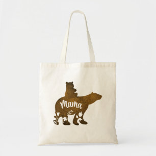 Tote Bag Mama Bear avec 1 Cub équitation sur le dos de mama