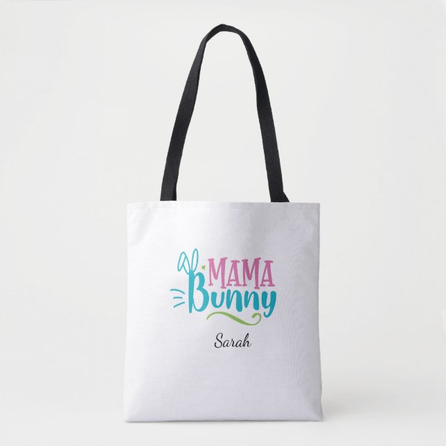 Tote Bag Mama Bunny mignonne Pâques (Devant)