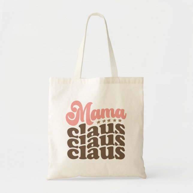 Tote Bag Mama Claus Retro Vacances de Noël Super (Devant)