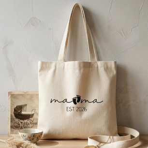 Tote Bag Mama Est Année Police Minimaliste Empreinte Art