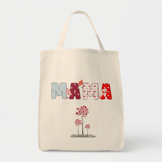 Tote Bag Mama Patchwork Fourre-tout - Fête des mères du coe (Devant)