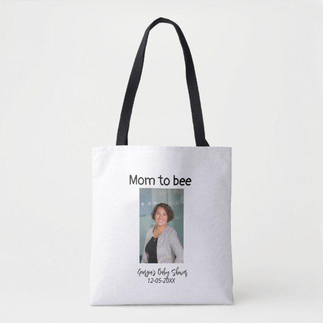 Tote Bag Maman à bébé ajouter le nom de photo date de la ba (Devant)